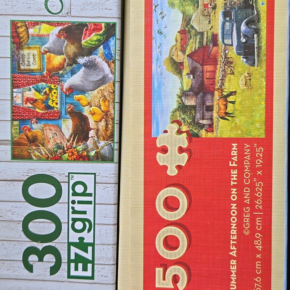 Puzzle Bundle 300-Piece EZ-Grip Puzzle and 500-piece Cobb Hill